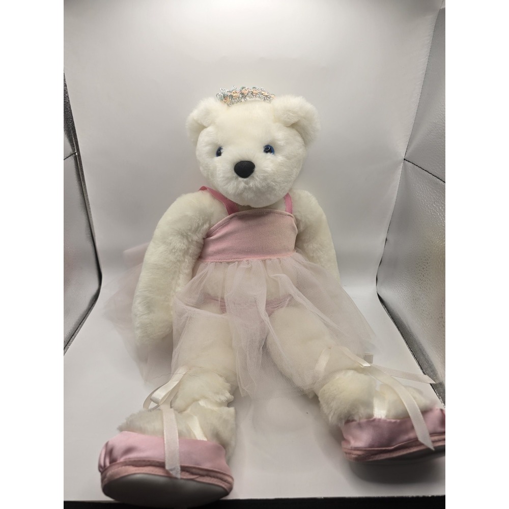 The Vermont Teddy Bear Company Katerina Ballerina 15" White Bear Pink Tutu